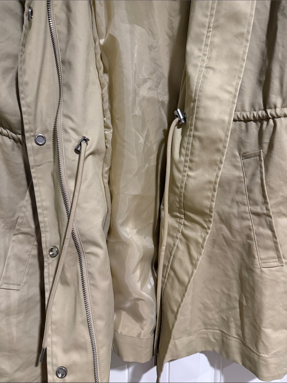 a new day Light Tan Anorak Coat with Snap Front - Picture 5 of 9